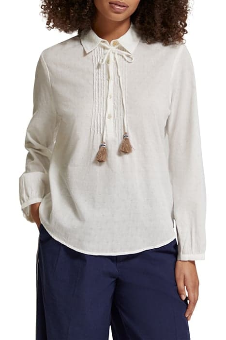 PIN TUCK BIB TOP WHITE by Scotch & Soda