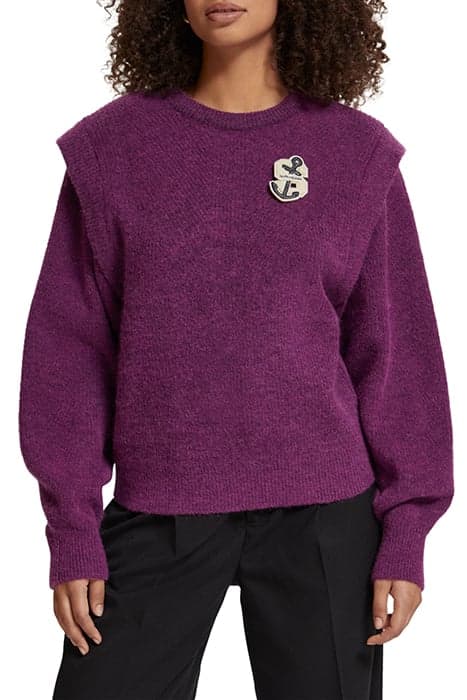 SHOULDER DETAIL CREW NECK PULLOVER BOYSENBERRY by Scotch & Soda