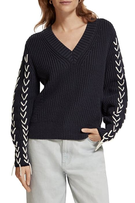 LACED UP SLEEVE PULLOVER NIGHT by Scotch & Soda