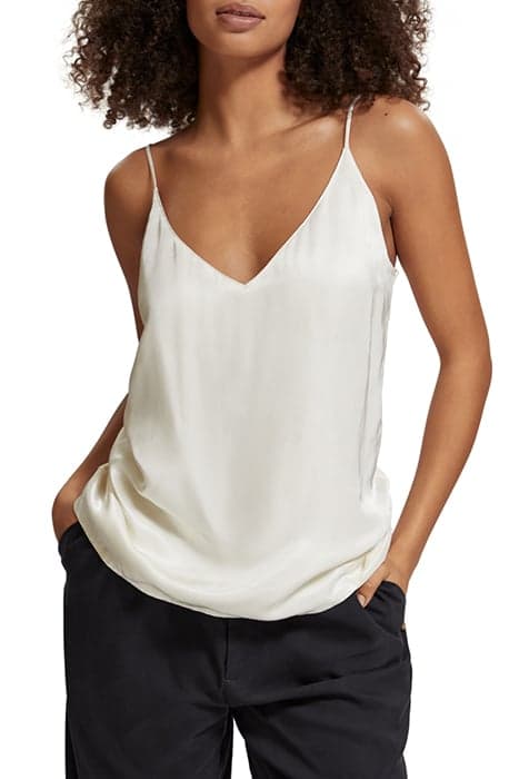 JERSEY TANK WITH WOVEN FRONT SOFT ICE by Scotch & Soda