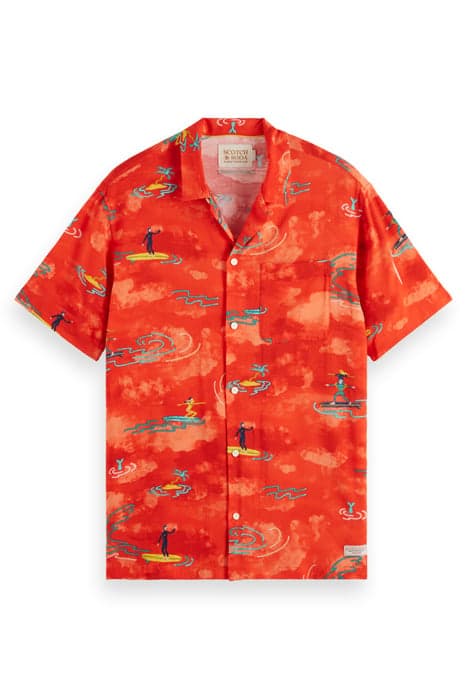 ALLOVER PRINTED VISCOSE SHORT RED SURFER AOP by Scotch & Soda