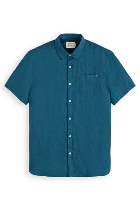 SHORT SLEEVE LINEN SHIRT HARBOUR TEAL by Scotch & Soda