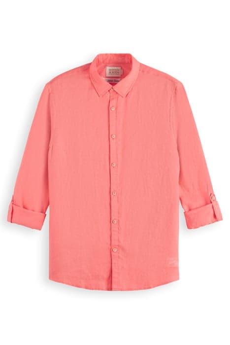 LINEN SHIRT WITH ROLL-UP CORAL REEF by Scotch & Soda