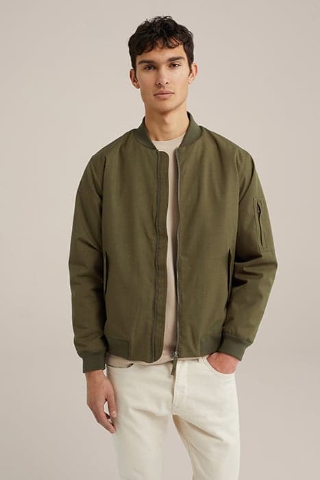 JACKET NORMAL LENGTH ARMY GREEN by WE Fashion