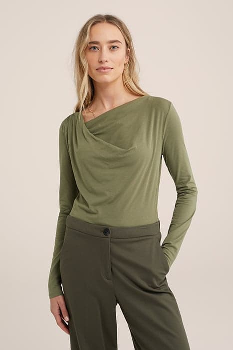 T-SHIRT OLIVE GREEN by WE Fashion