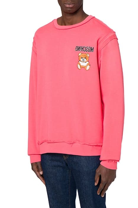 INSIDE OUT TEDDY BEAR COTTON SWEATSHIRT PINK by Moschino