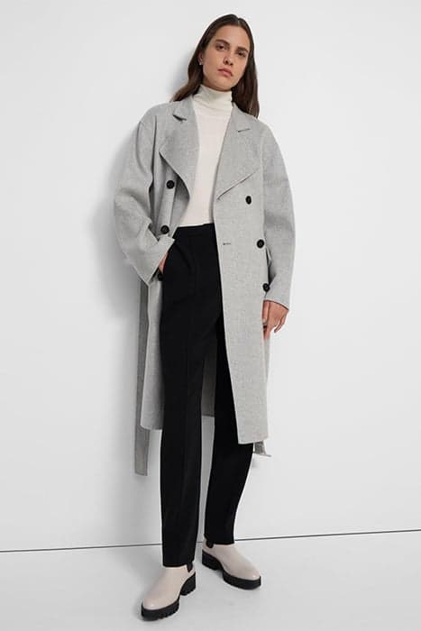 TRENCH COAT IN DOUBLE-FACE WOOL-CASHMERE MELANGE GREY by THEORY