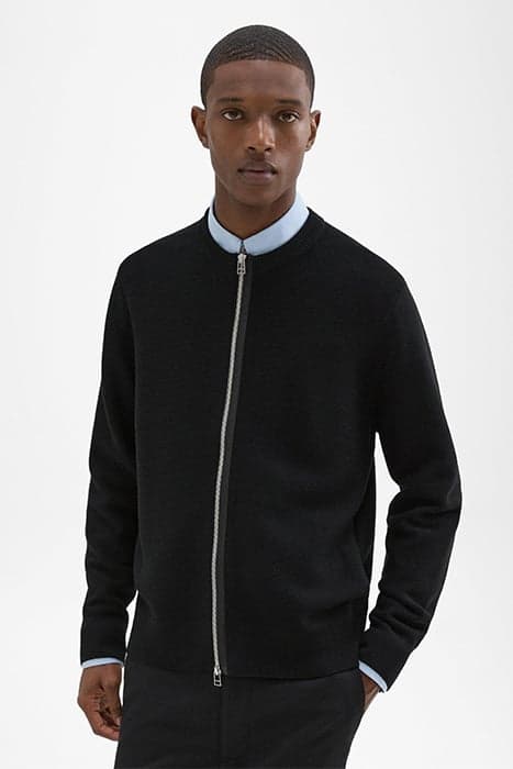 NYLON-WOOL COMBO CARDIGAN BLACK by THEORY