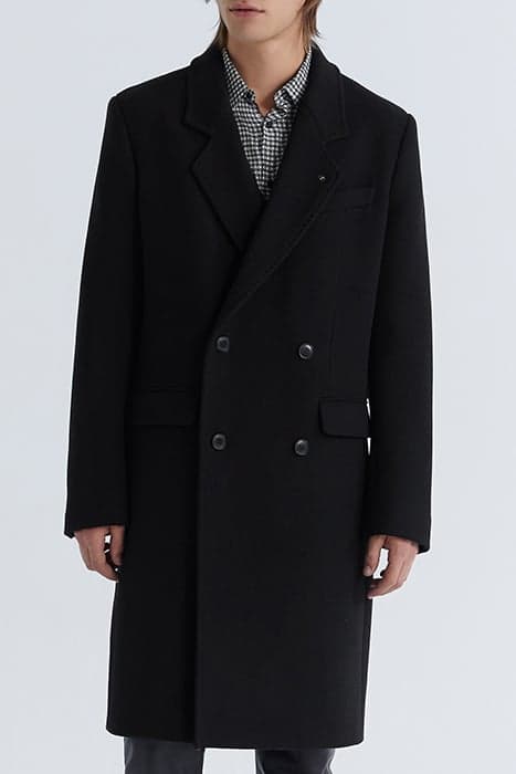 BLACK PURE EDITION DOUBLE-BREASTED COAT BLACK by IKKS