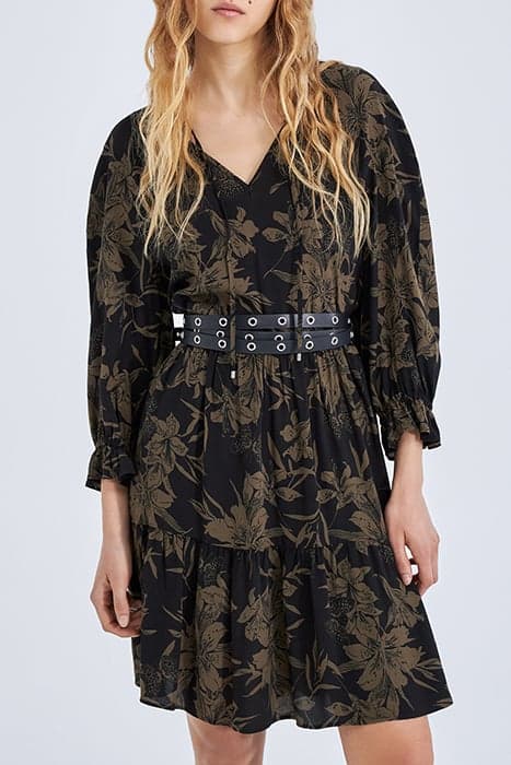 BLACK LILY PRINT DRESS BLACK by IKKS