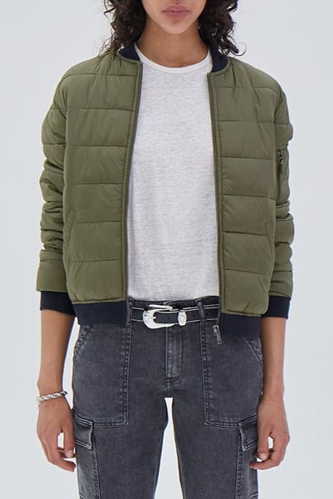 SHORT KHAKI STAND-UP COLLAR DOWN JACKET KHAKI by IKKS