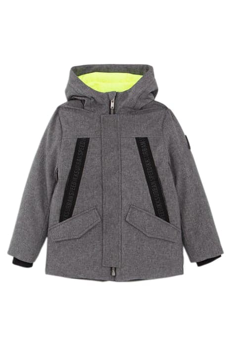 BOYS’ GREY PARKA WITH NEON GREEN LINING GREY by IKKS