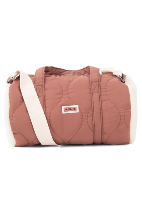 GIRLS’ PINK QUILTED BOWLING BAG WITH ECRU SHERPA ROSEWOOD by IKKS