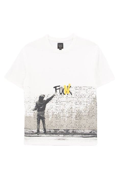 BOYS’ WHITE GRAFFITI ARTIST IMAGE T-SHIRT OFF-WHITE by IKKS