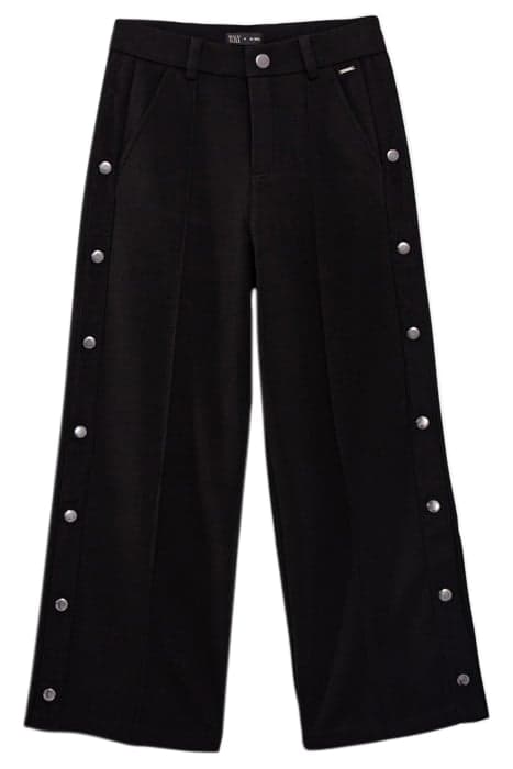 GIRLS’ BLACK WIDE-LEG TROUSERS WITH PRESS STUDS ON SIDES BLA by IKKS