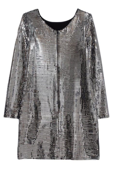 GIRLS’ SILVER GREY SQUARE SEQUIN DRESS GREY by IKKS