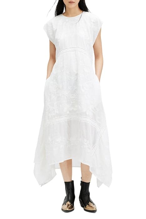 GIANNA EMB DRESS OFF WHITE by AllSaints