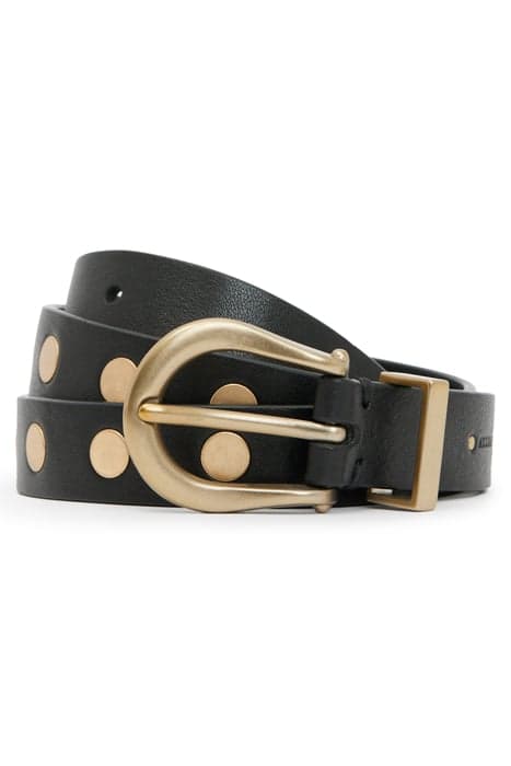 MICHAELA STUD BELT BLACK/WARM BRASS by AllSaints