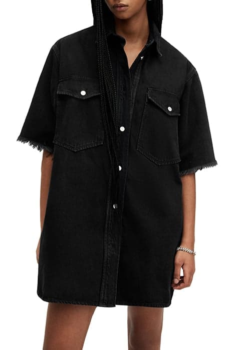 LILY SS DENIM DRESS WASHED BLACK by AllSaints