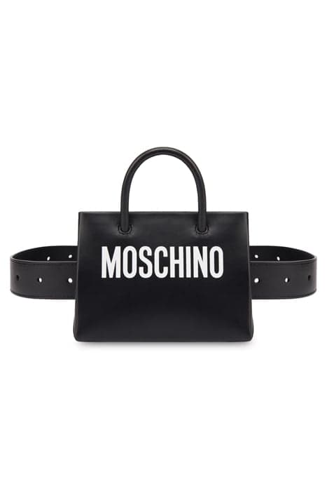 MINI SHOPPER WITH BELT AND CHAIN BLACK by Moschino