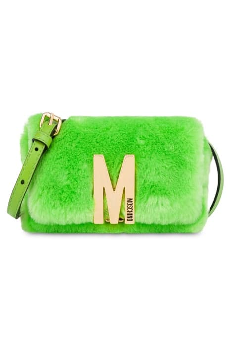 M SHOULDER BAG IN SOFT FABRIC GREEN by Moschino