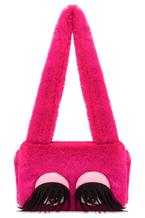 SHOULDER BAG IN SOFT EYES FABRIC PINK by Moschino