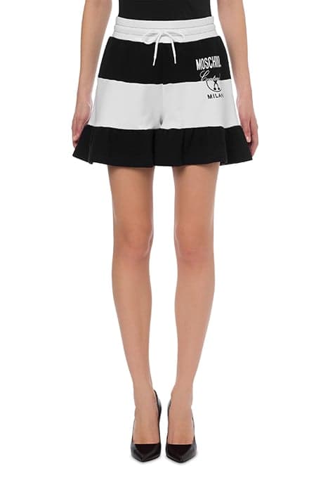 BLACK & WHITE FLEECE SHORTS WHITE by Moschino