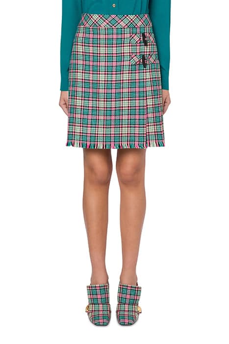 CHECK SKIRT WITH TOGGLES BLUE by Moschino