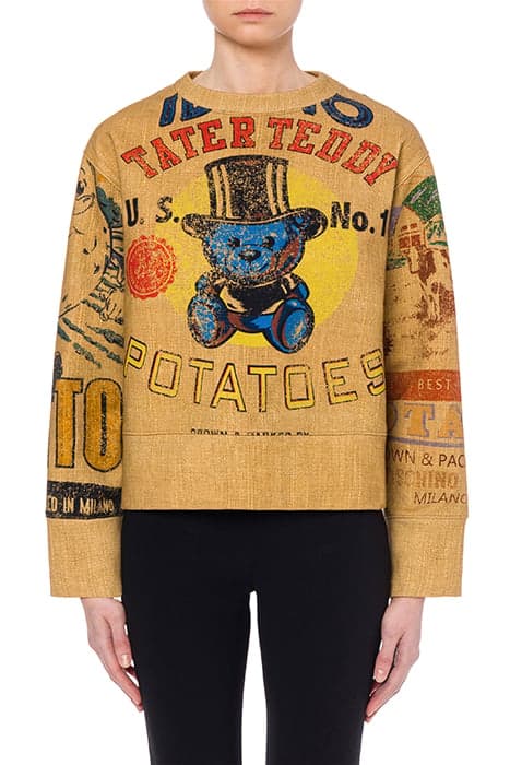 POTATO FIELD COTTON SWEATSHIRT BEIGE by Moschino