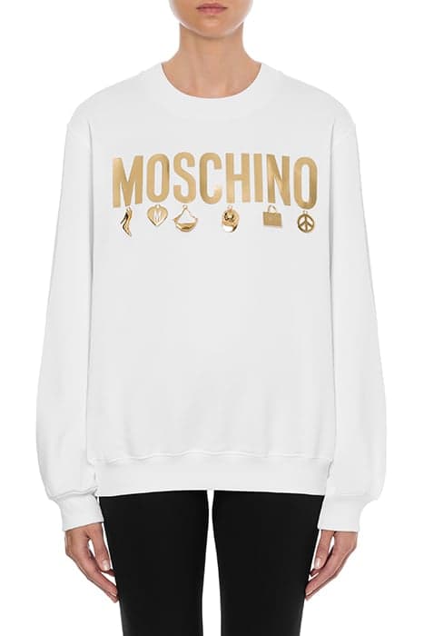 MOSCHINO CHARMS COTTON SWEATSHIRT WHITE by Moschino