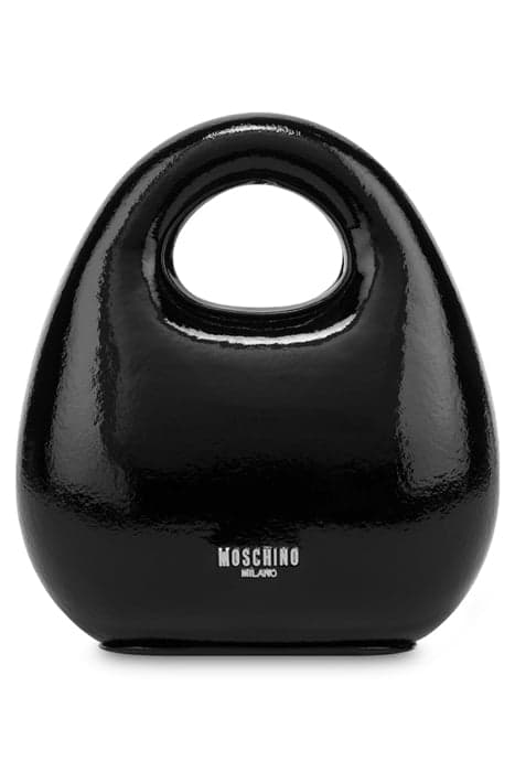 MINI PATENT LEATHER GUSSET BAG BLACK by Moschino