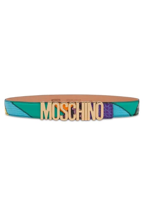 PATCHWORK NAPPA BELT MULTICOLOR by Moschino