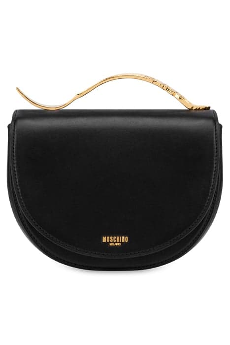 CUTLERY DETAILS CALFSKIN SHOULDER BAG BLACK by Moschino