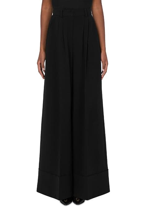 PALAZZO TROUSERS IN CREPE BLACK by Moschino