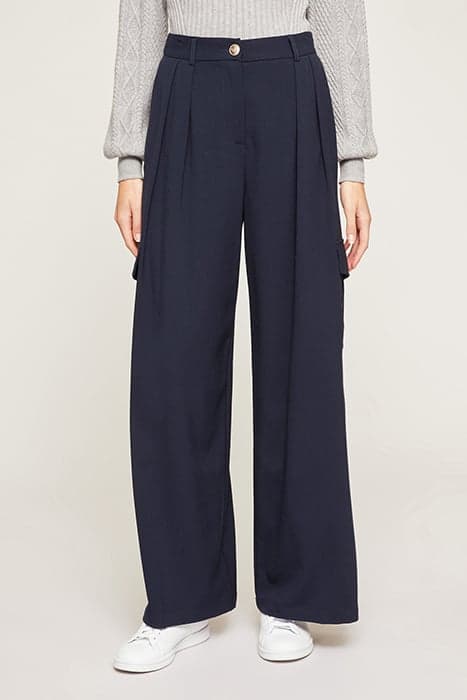 CARGO TYPE PALAZZO TROUSERS BLUE by Motivi