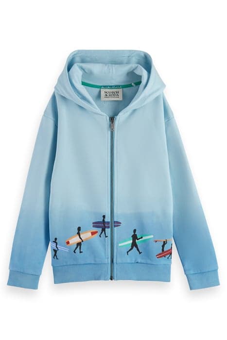 DIP-DYED ZIP-THROUGH HOODIE BLUE LAGOON DIP DYE by Scotch & Soda