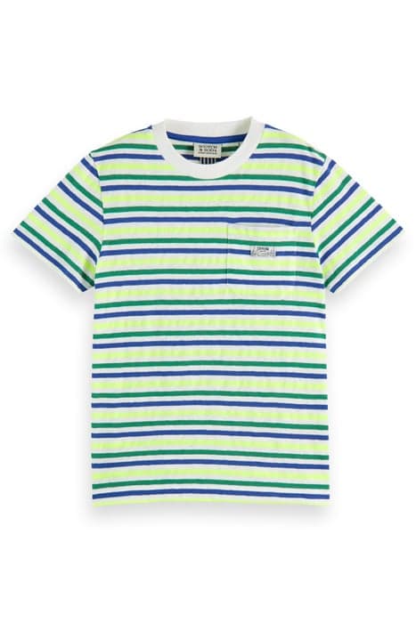 RELAXED-FIT YARN-DYED STRIPE COTTON-LINEN BLEND T-SHIRT OFF  by Scotch & Soda