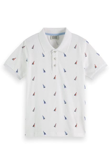 ALL-OVER PRINTED PIQUE POLO WHITE MINI SAILS by Scotch & Soda