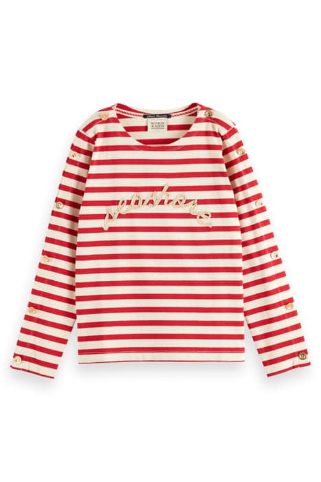 BRETTON STRIPE LONG SLEEVE T-SHIRT ANCHOR RED STRIPE by Scotch & Soda