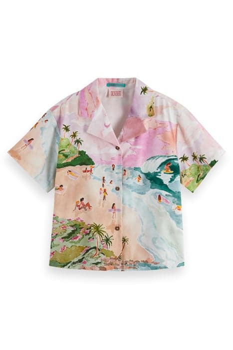 SHORT-SLEEVED PRINTED BEACH SHIRT BEACH LIFE by Scotch & Soda