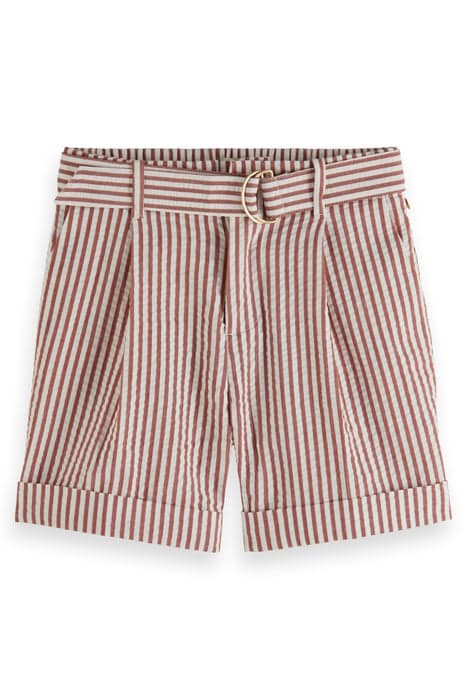 BELTED YARN-DYED STRIPE SEERSUCKER SHORTS TERRACOTTA STRIPE by Scotch & Soda