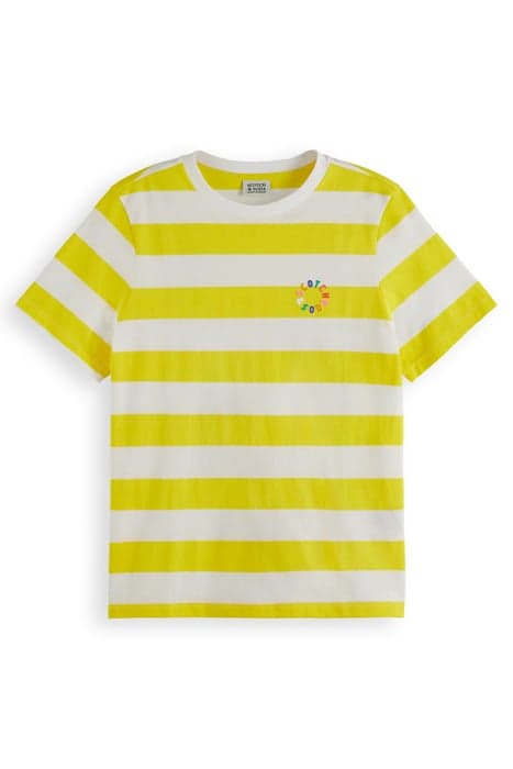 REGULAR FIT STRIPED ORGANIC COTTON T-SHIRT SUNNY YELLOW by Scotch & Soda