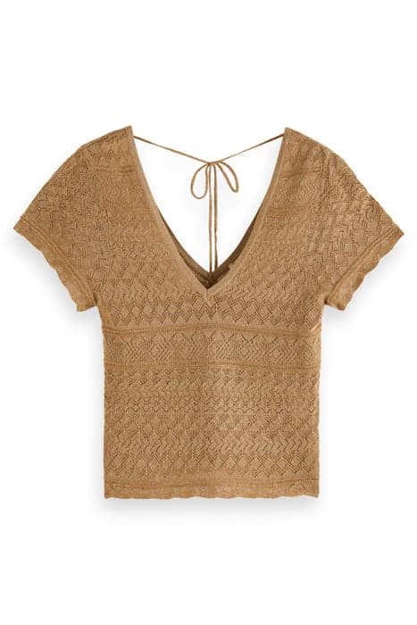 METALLIC POINTELLE PULLOVER GOLD by Scotch & Soda