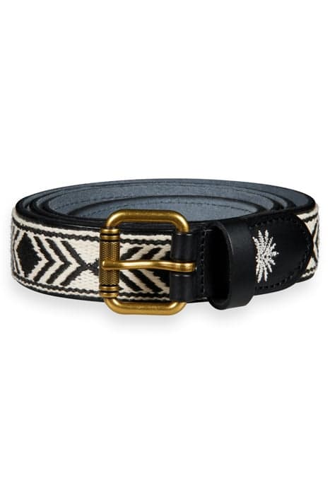 EMBROIDERED LEATHER BELT BLACK by Scotch & Soda