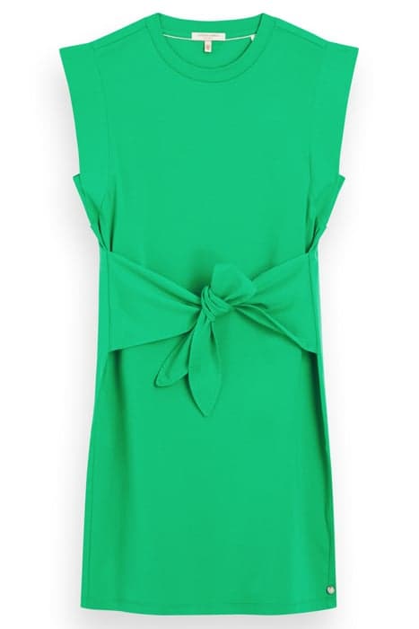 TIE WAIST MINI JERSEY DRESS SCUBA GREEN by Scotch & Soda