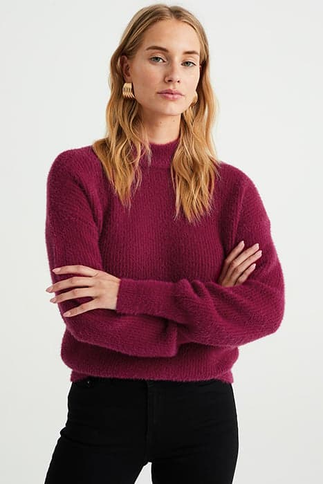 KNITTED PULLOVER FUCHSIA by WE Fashion