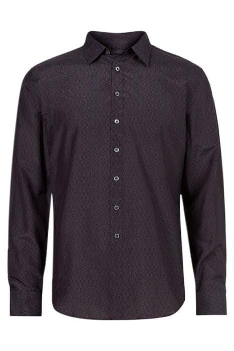 CLASSIC FIT SHIRT WITH PARTIAL PLACKET C DARK BROWN by John Varvatos