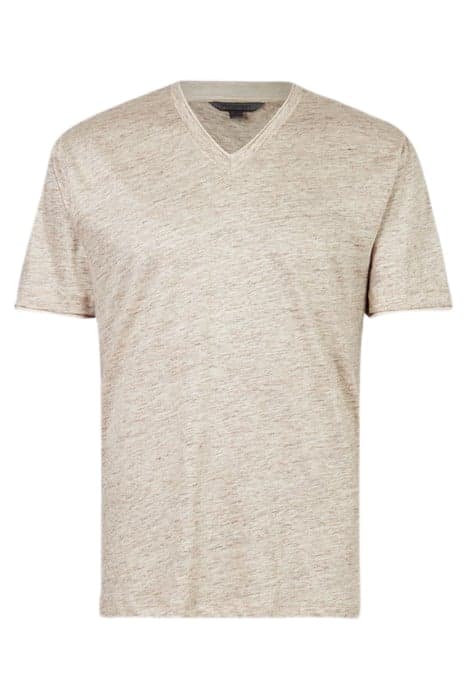 WOOSTER REGULAR FIT SS VNECK WITH MELANG TOAST by John Varvatos