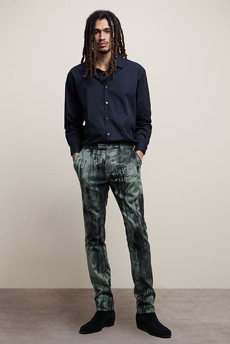 SLIM FIT PANTS WITH WELT HIP POCKET AND MOJITO by John Varvatos