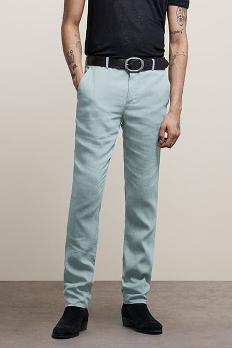 SLIM FIT PANTS WITH WELT HIP POCKET AND POND BLUE by John Varvatos